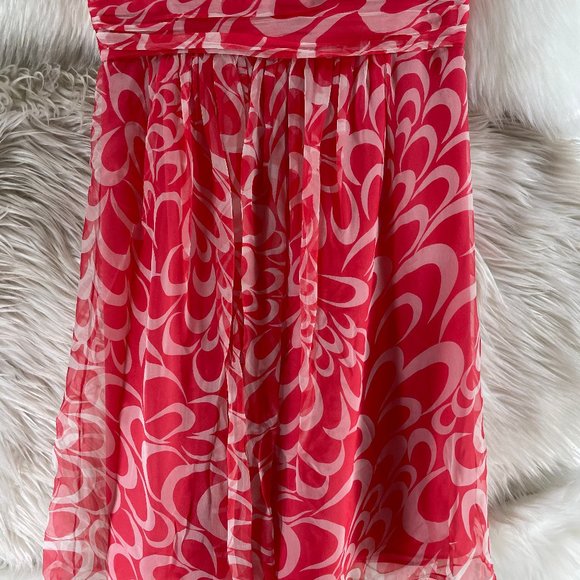 Milly of New York Women's Size 4 Pink Whimsical Sun Dress Sleeveless 100% Silk - Picture 4 of 11
